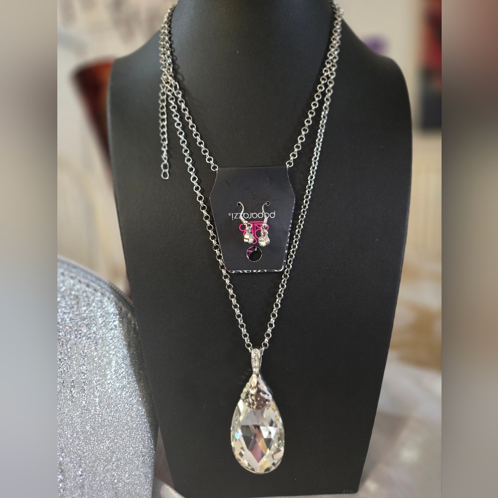 Silver Necklace and Earring Set